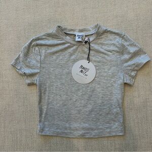 Princess Polly Light Grey Crop Top